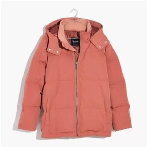 Madewell quilted down puffer pink jacket sz xs